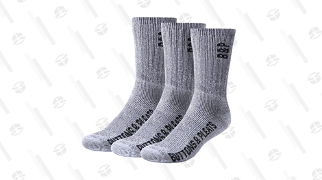 Buttons & Pleats Premium Merino Wool Hiking Socks, 3-Pack | $8 | Amazon | Use code RRBCBOC9